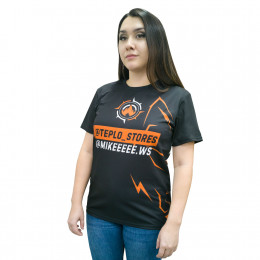 Футболка с полной запечаткой женская, модель с коротким рукавом, материал ложная сетка