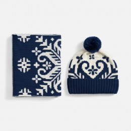 Шапка Wintertude, синяя с белым