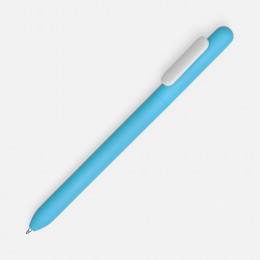 Ручка шариковая Swiper Soft Touch, голубая с белым