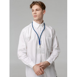 Шнурок для бейджа Tube Long, черный с синим