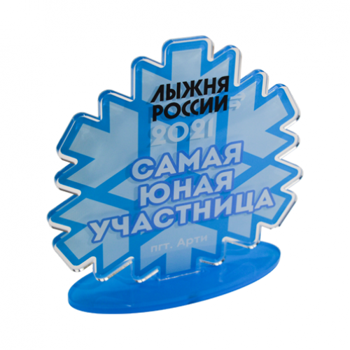 Приз из акрила 1-слойный с УФ-печатью S 201-300 см2, толщина 10 мм